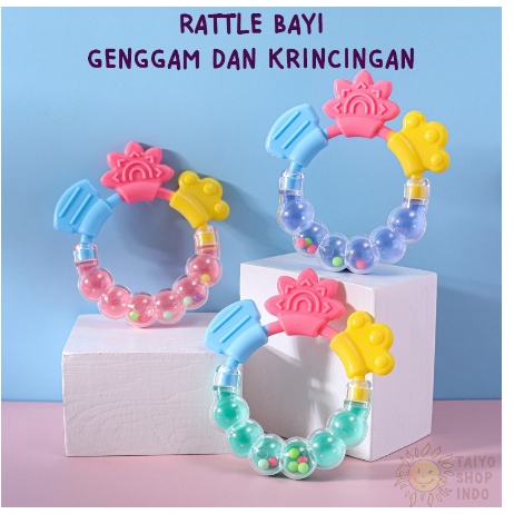 Mainan gigitan bayi/Mainan Rattle Genggam Bayi Gigitan Empeng Buah Plastik Dengan Teether Gelatin/Gigitan bayi teether
