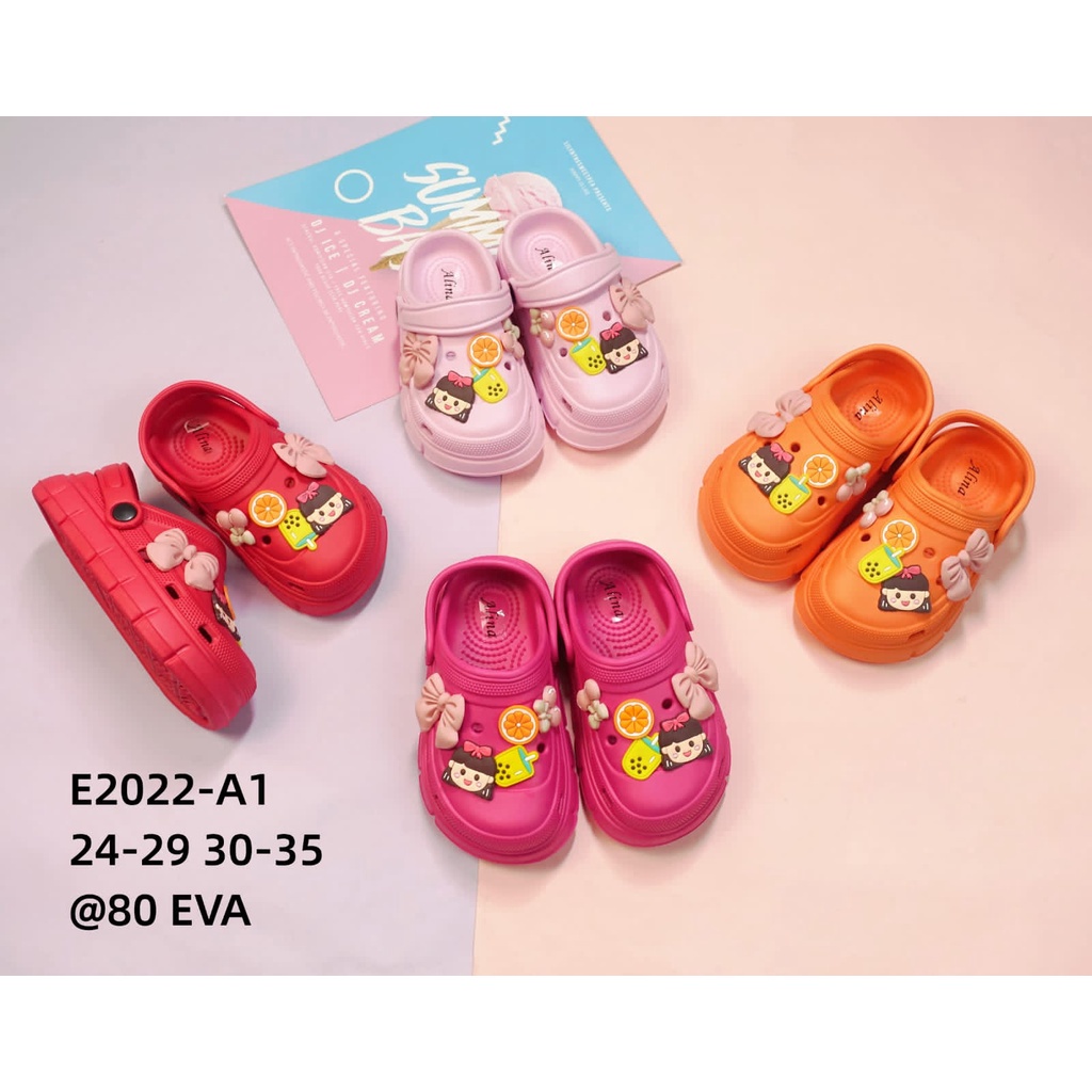 Jual Sandal Baim Crocs EVA Anak Perempuan Import Jibbitz Boba Korean