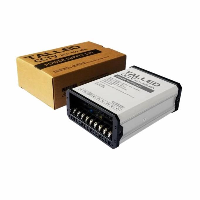 POWER SUPPLY CCTV BOX 12V 360W 30A OUTDOOR- INDOOR GARANSI 1 TH TALLED
