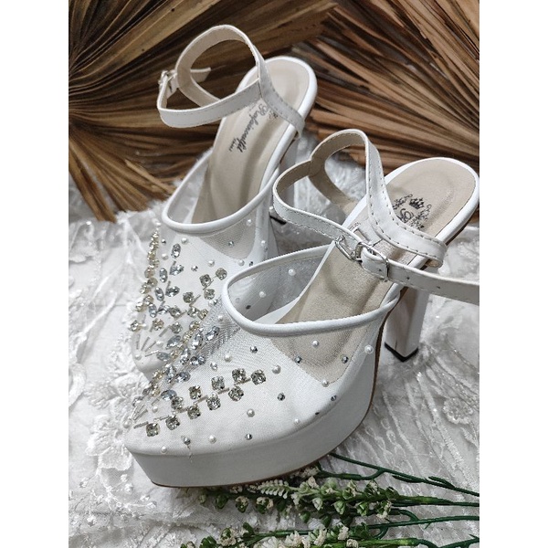 sepatu wanita atalia wedding putih 12cm