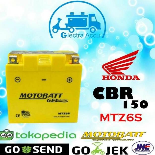 Aki motor Honda CBR 150 motobatt MTZ6S Aki gel