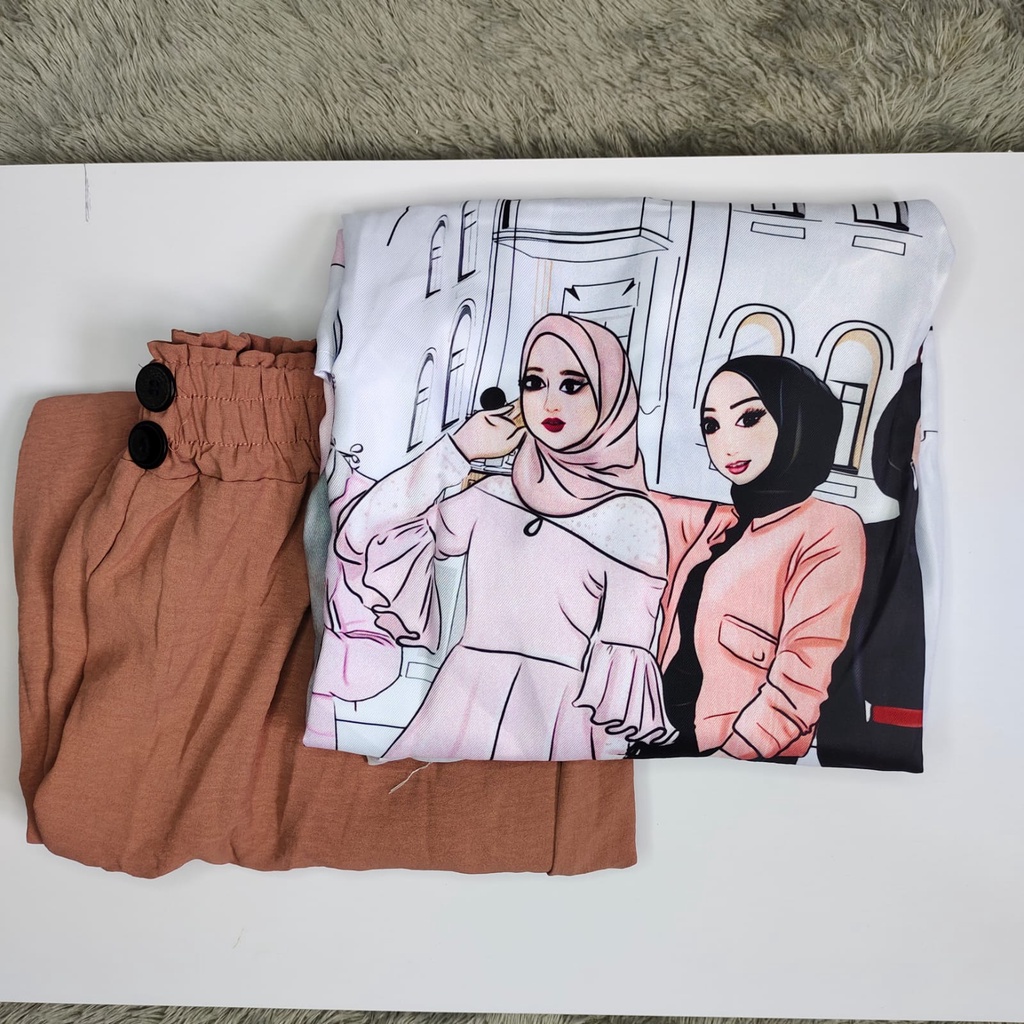 SETELAN WANITA MUSLIMAH TERBARU SABLON WANITA TERBARU TERMURAH 2022BAHAN CRINKLE AIRFLOW SETELAN MODEL WANITA MUSLIMAH PALING MURAH BAHAN CRINKLE AIR FLOW PREMIUM BAJU ONE SET STLYE KOREAN TERBARU TERLARIS 2022 TERVIRAL