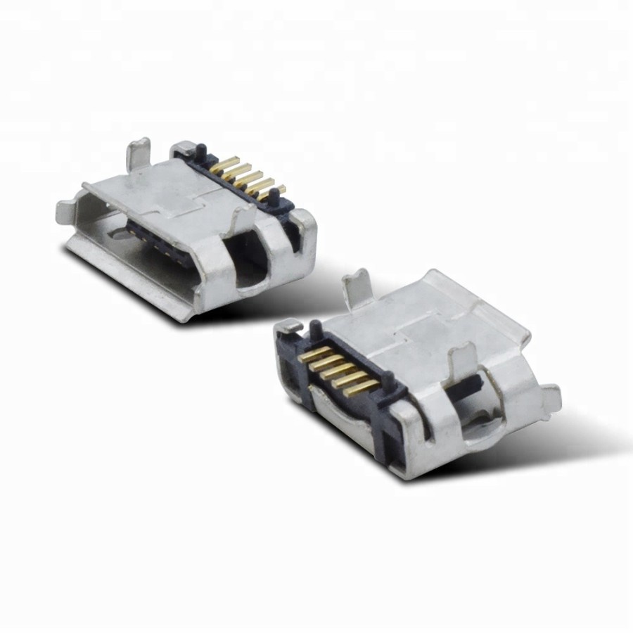 Socket Soket Micro Usb 5 Pin Female Plug Konektor Mp3 Pcb Kaki Pendek