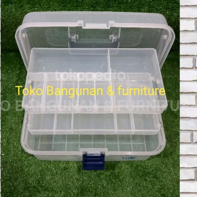 Tool box bertingkat plastik transparan