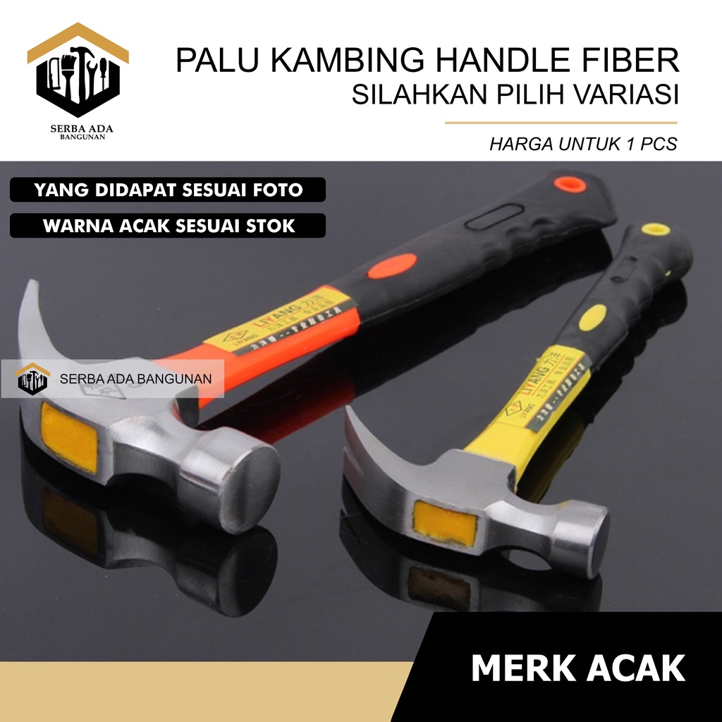 PALU MARTIL HAMMER KAMBING KONDE  GAGANG FIBER KAYU 08 12 16 OZ  MURAH GETOK CABUT PAKU BETON KUAT