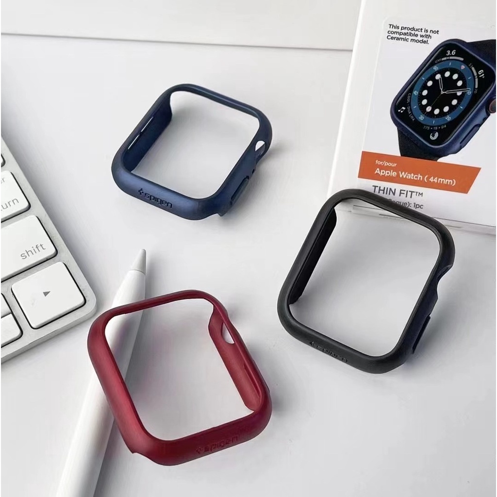 Spigen Hard Case PC Cover Proteksi Apple Watch Seri 8 / 7 / 6 / 5 / 41mm / 44mm / 40mm Dengan Frame Bumper