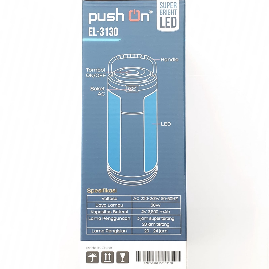 Push On EL-3130 Lampu Led Emergency Darurat 3 Sisi 30w (3x10w)