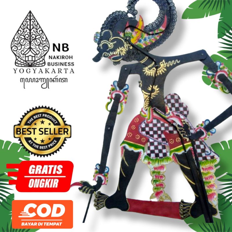 NAKIROHBUSINESS Wayang Kulit Asli Bima Hitam Ukuran Standar Dalang