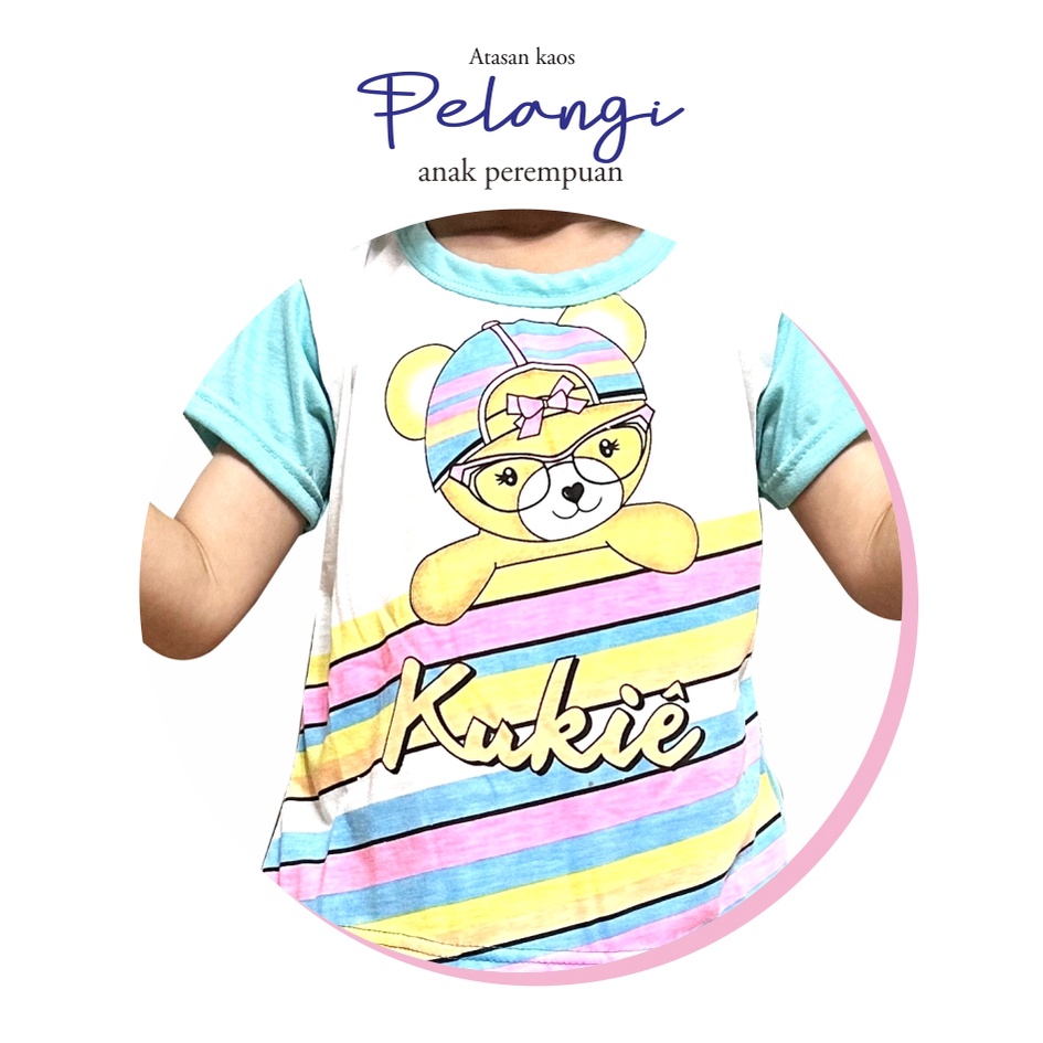 Atasan Kaos Anak Perempuan Pelangi CF Kids