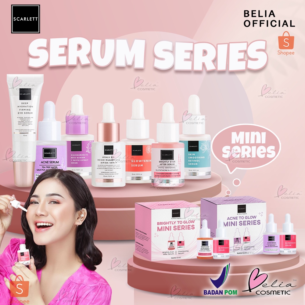 ❤ BELIA ❤ SCARLETT Whitening Serum series | Face Series | Skin Serum | Eye Serum | Serum Mini Series | Brightening | Acne | Niacinamide | BPOM