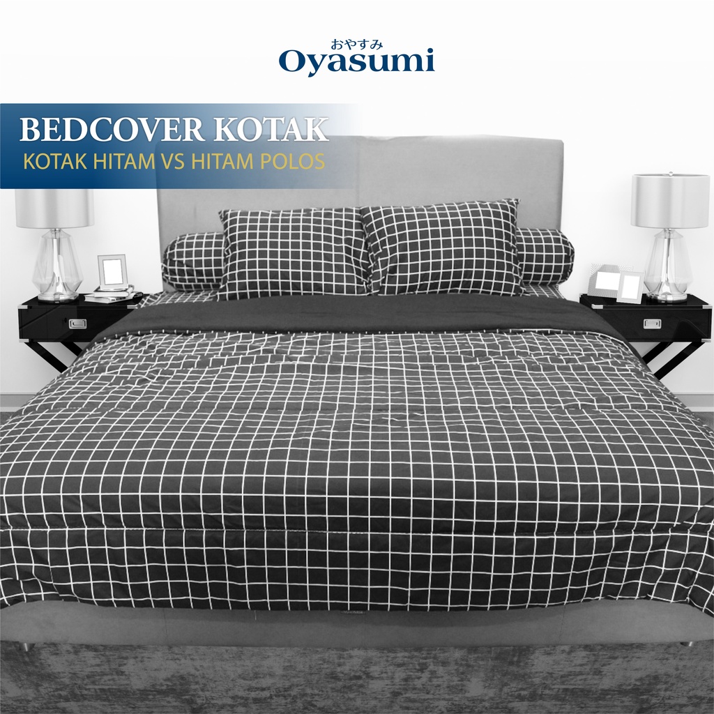 Jual Bedcover Kotak Catur Oyasumi Aesthetic Korea Shopee Indonesia