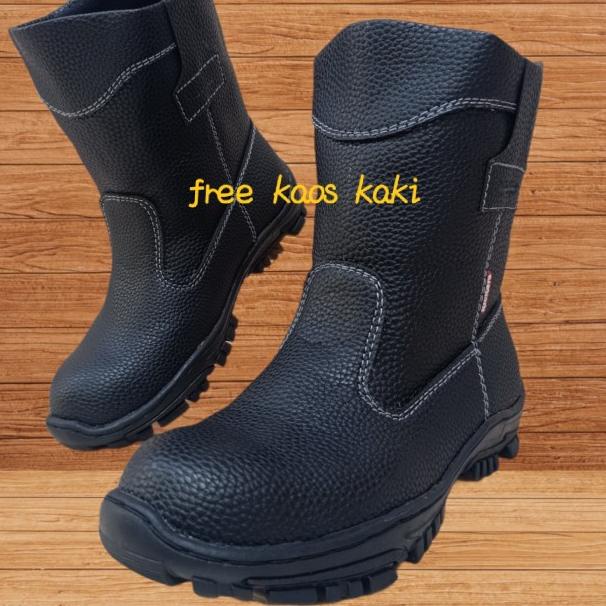 Jual Sepatu Safety King Kickers Boot Proyek Hitam Kulit Sunkist Ujung