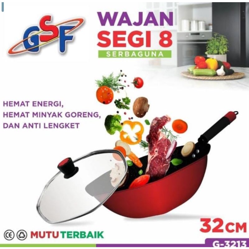 Jual Panci Wajan Goreng Segi Penggorengan Serbaguna Tutup Kaca Anti Lengket Cm Gsf