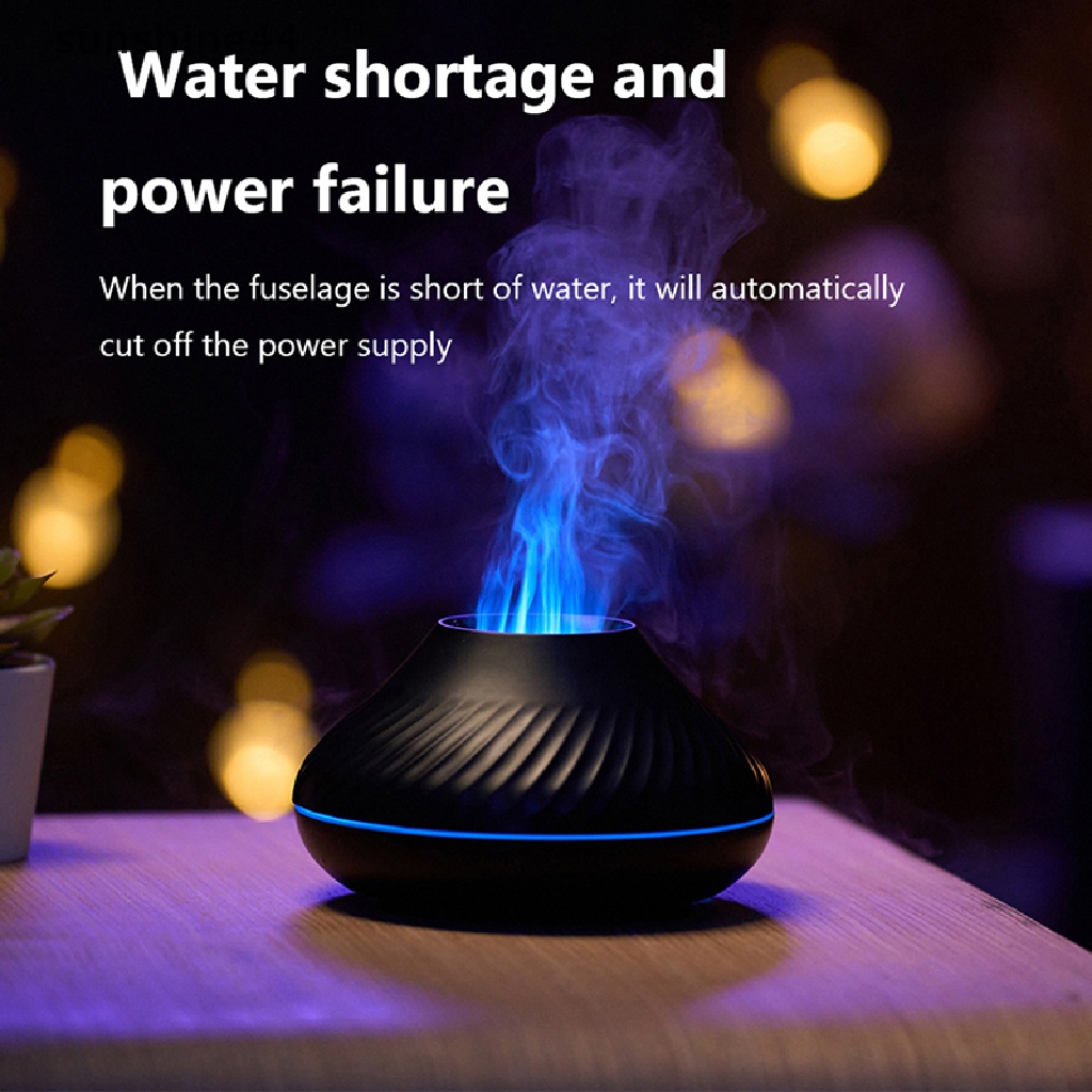 Sunshine Air Humidifier / Diffuser Aroma 130ml Portable Bentuk Gunung Berapi Dengan Lampu Malam Led