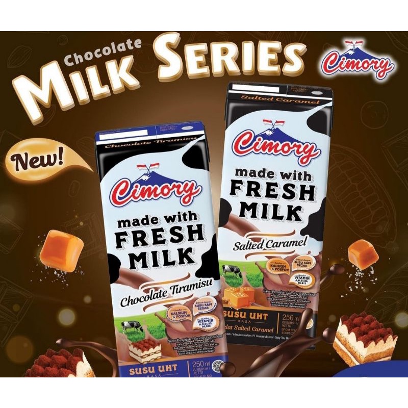 1 DUS SUSU CIMORY UHT FRESH MILK 250ml / 250 ml 1 KARTON SAMEDAY INSTANT TIRAMISU SALTED CARAMEL