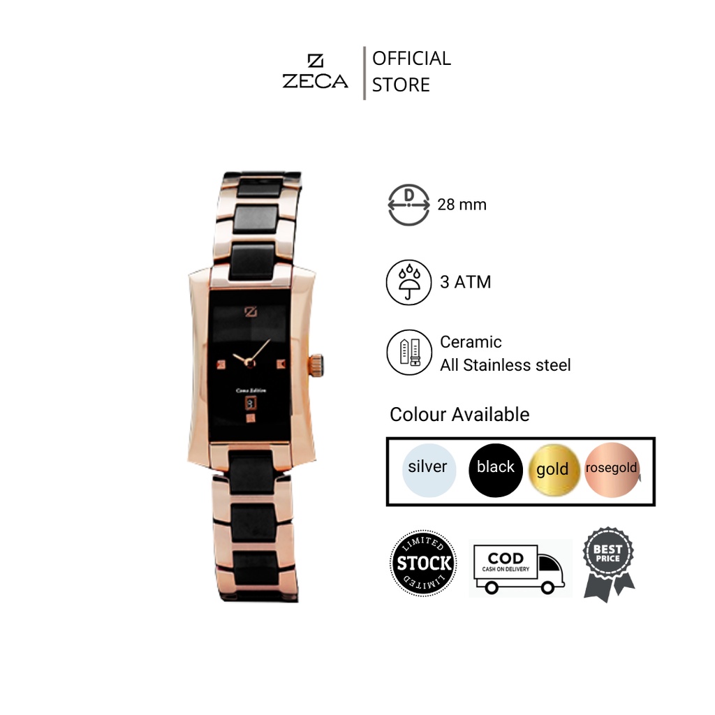 Zeca  Jam Tangan Wanita Stainless Steel Analog Original 322L series