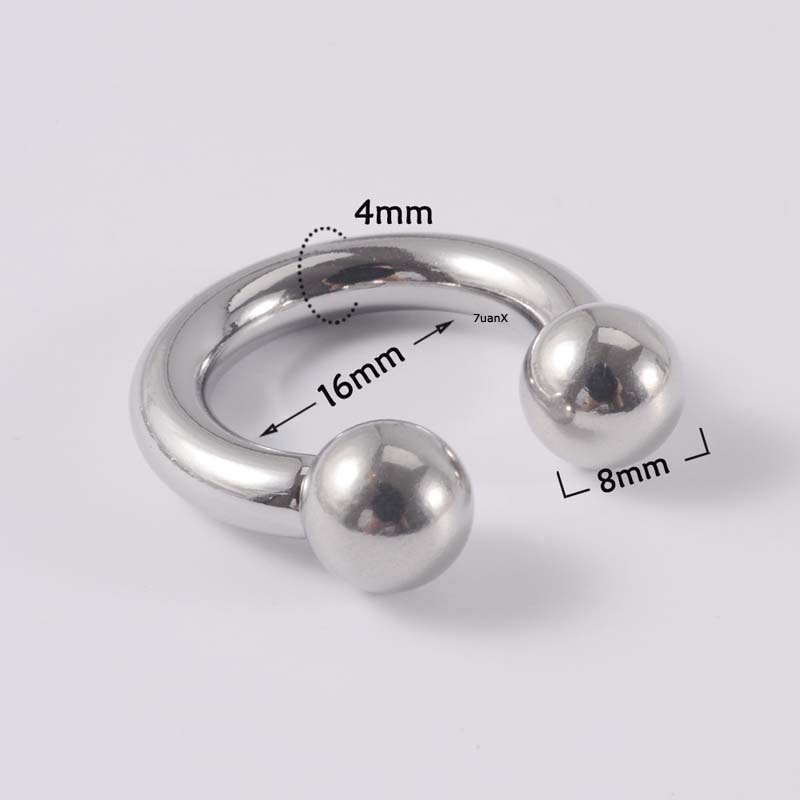 1pc Anting Tindik Telinga Bentuk Barbel Tapal Kuda Bahan Stainless Steel Untuk Priawanita