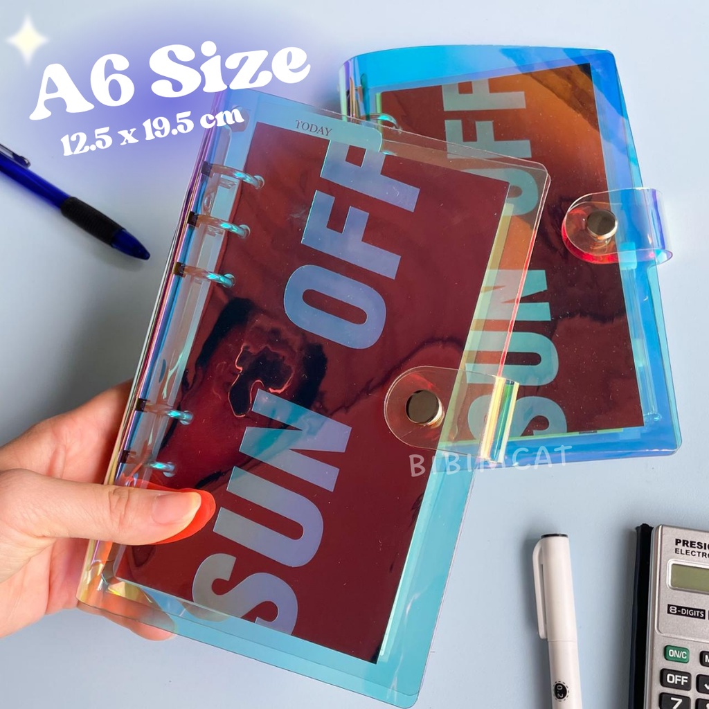 

(A6 Size) Binder Journal PVC Laser Cover 6 Ring / Organizer Keuangan