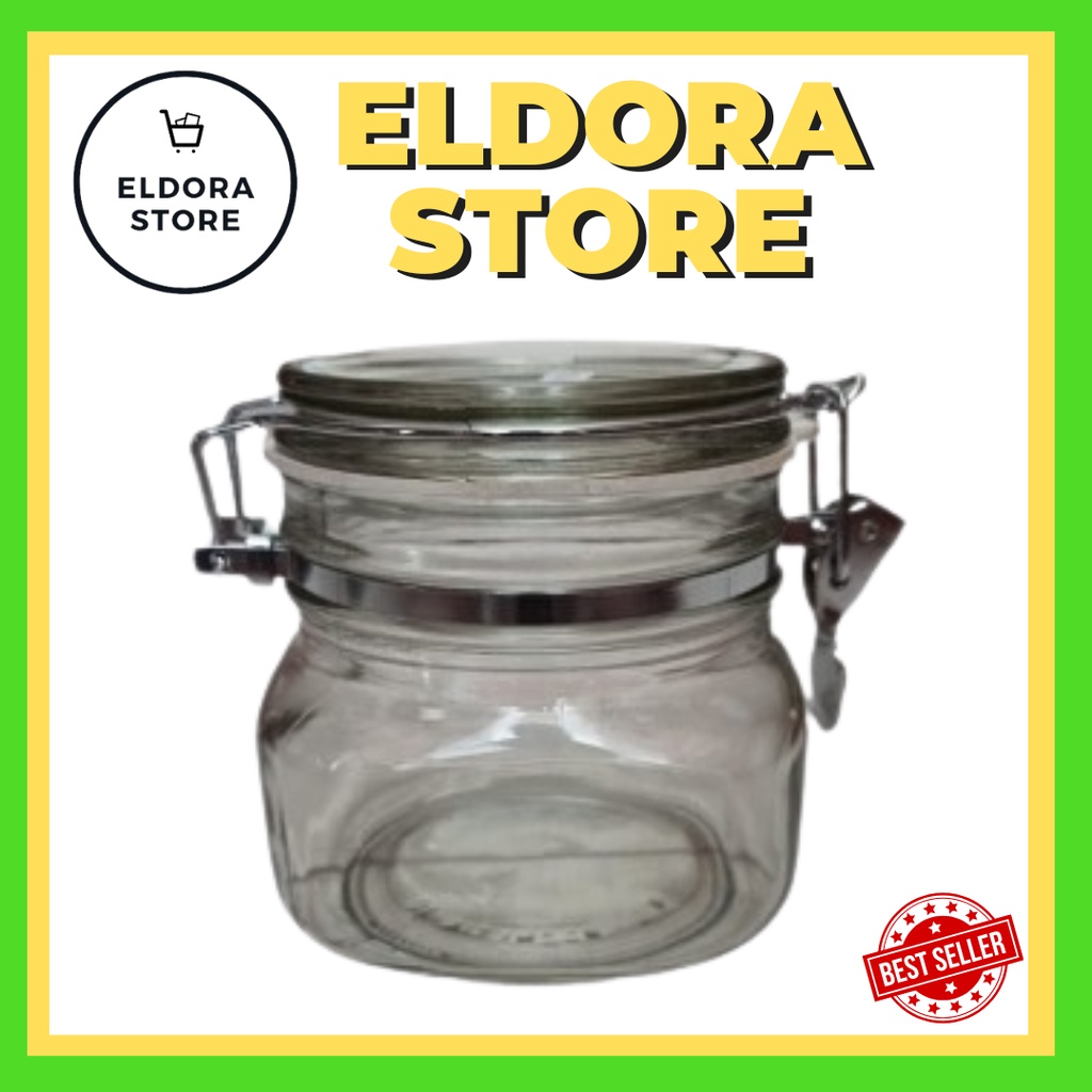 TOPLES KACA KEDAP UDARA 0.5L | Glass Food Jar With S/S Clip 0.5 L | TOPLES KACA MURAH | TOPLES