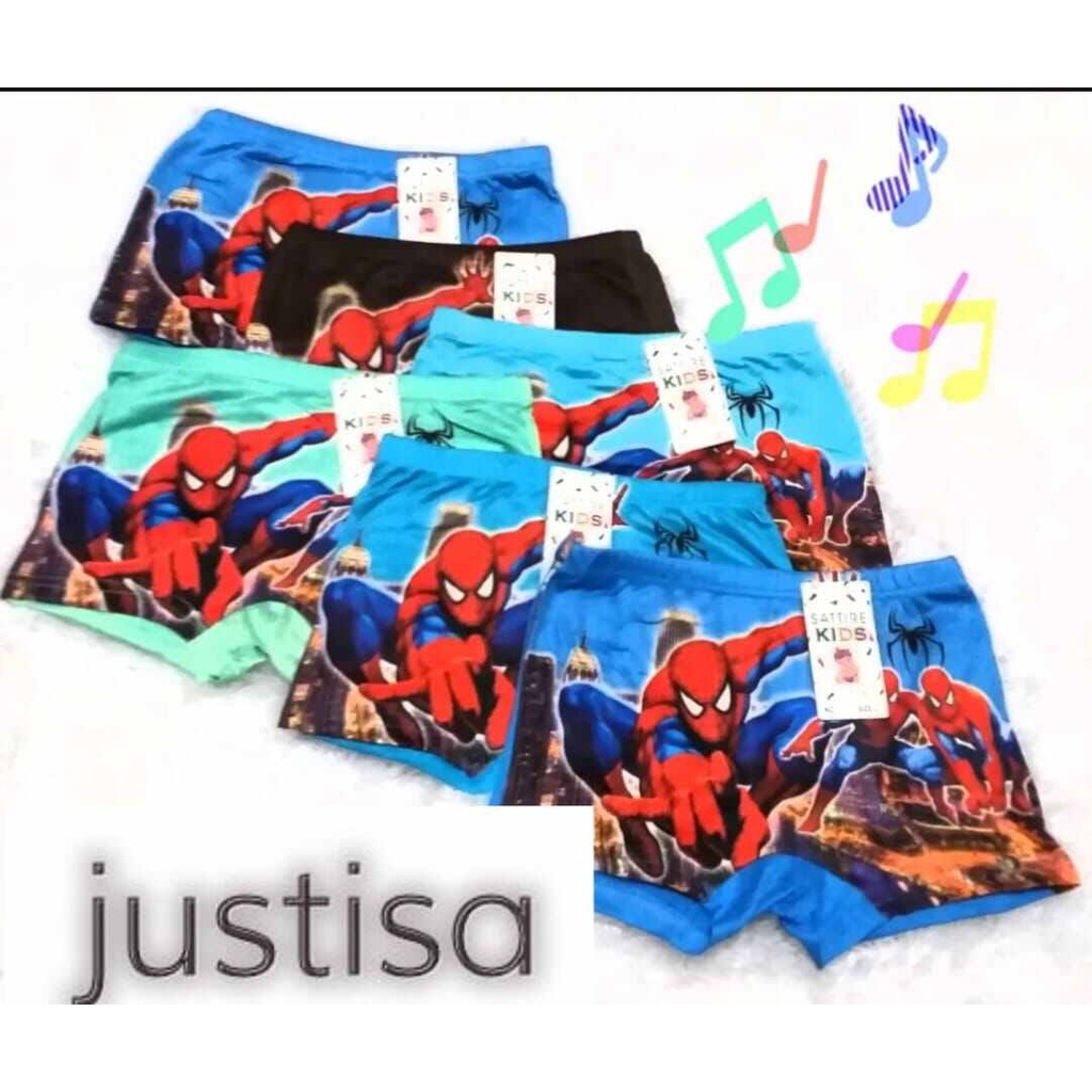 ST..6 Pcs Celana Boxer Karakter Anak Laki Laki Super Hero