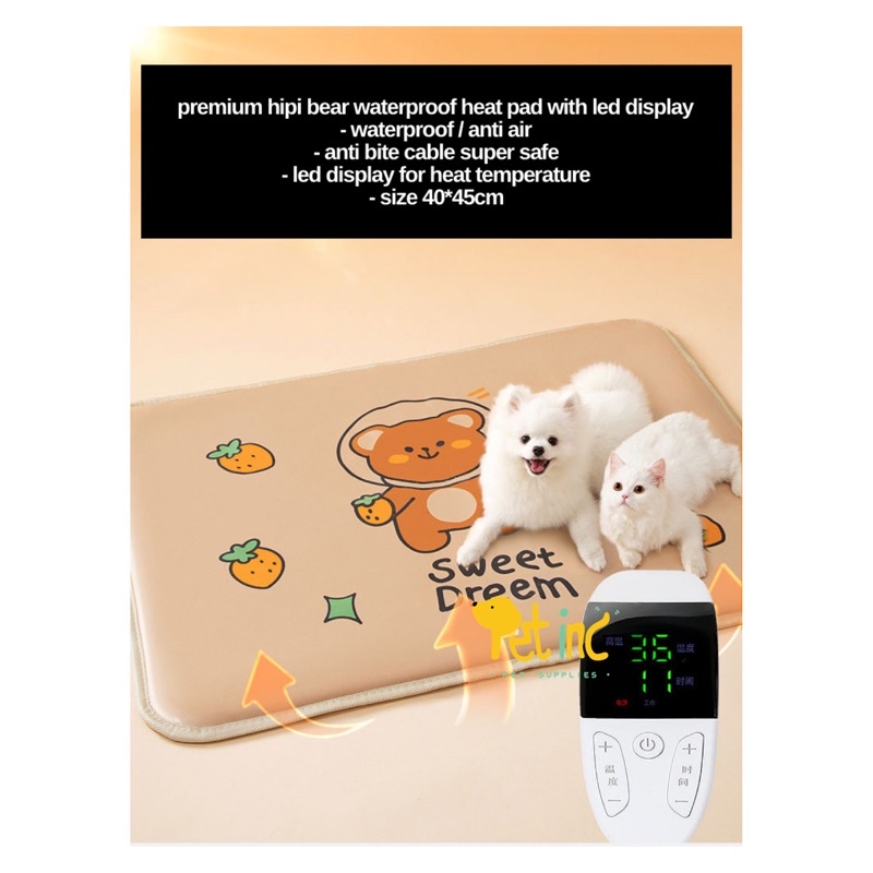 Premium hipi bear waterproof heat pad with LED display