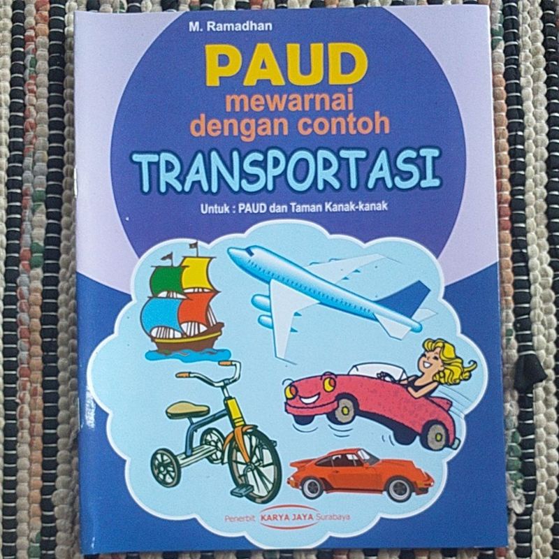 Buku Paud Mewarnai dengan contoh transportasi