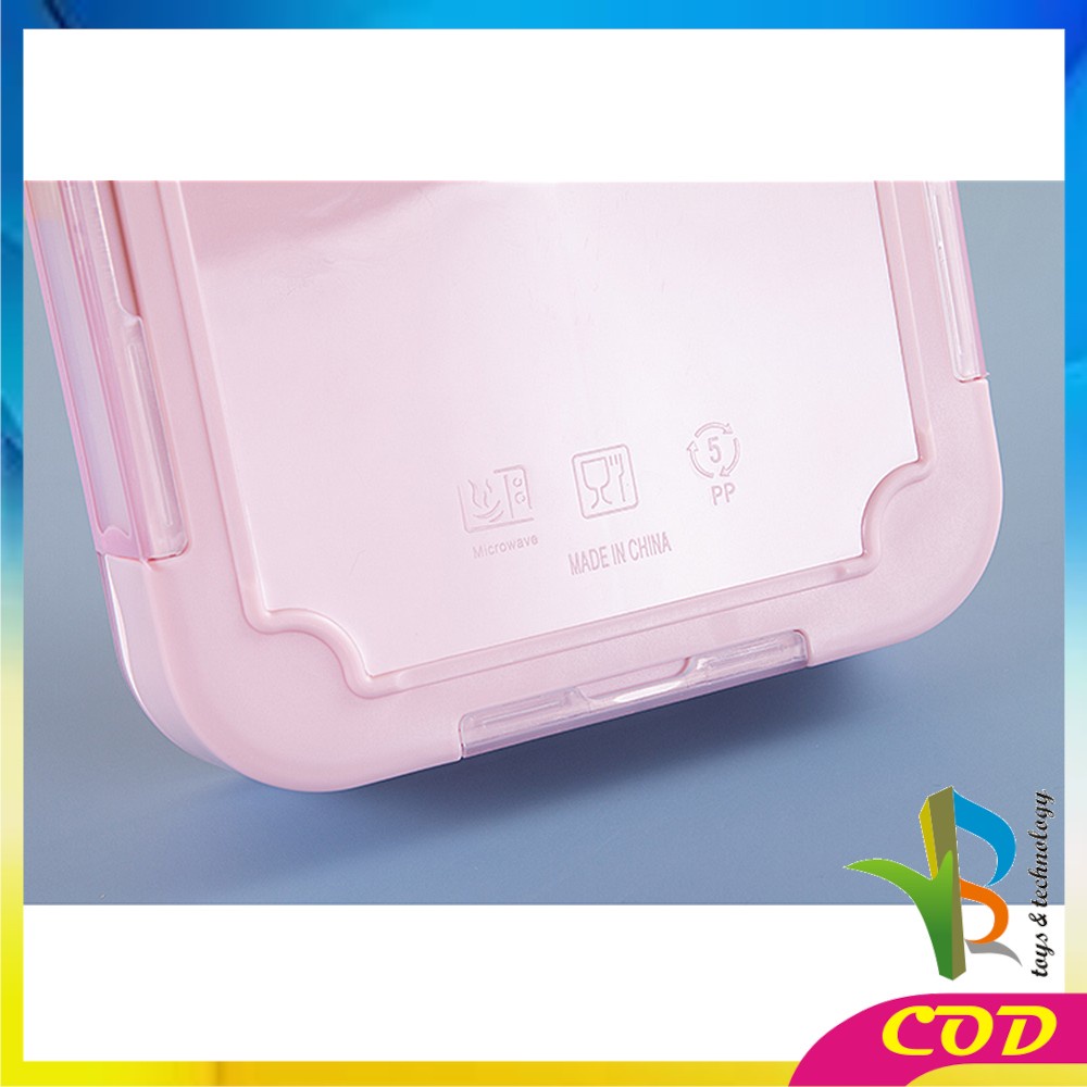 RB-C448 C449 Lunch Box Set Anak 3 Sekat BPA FREE Karakter Dengan Sendok Tempat Makan Anak Kotak Bekal Anak Motif Lucu