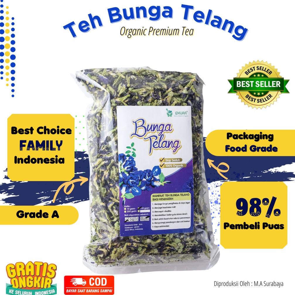 

PRODUK- BUNGA TELANG ORGANIK 250 GR/TEH BUNGA TELANG KERING/TEH BIRU/ BUTTERFLY PEA / OBAT ASMA .