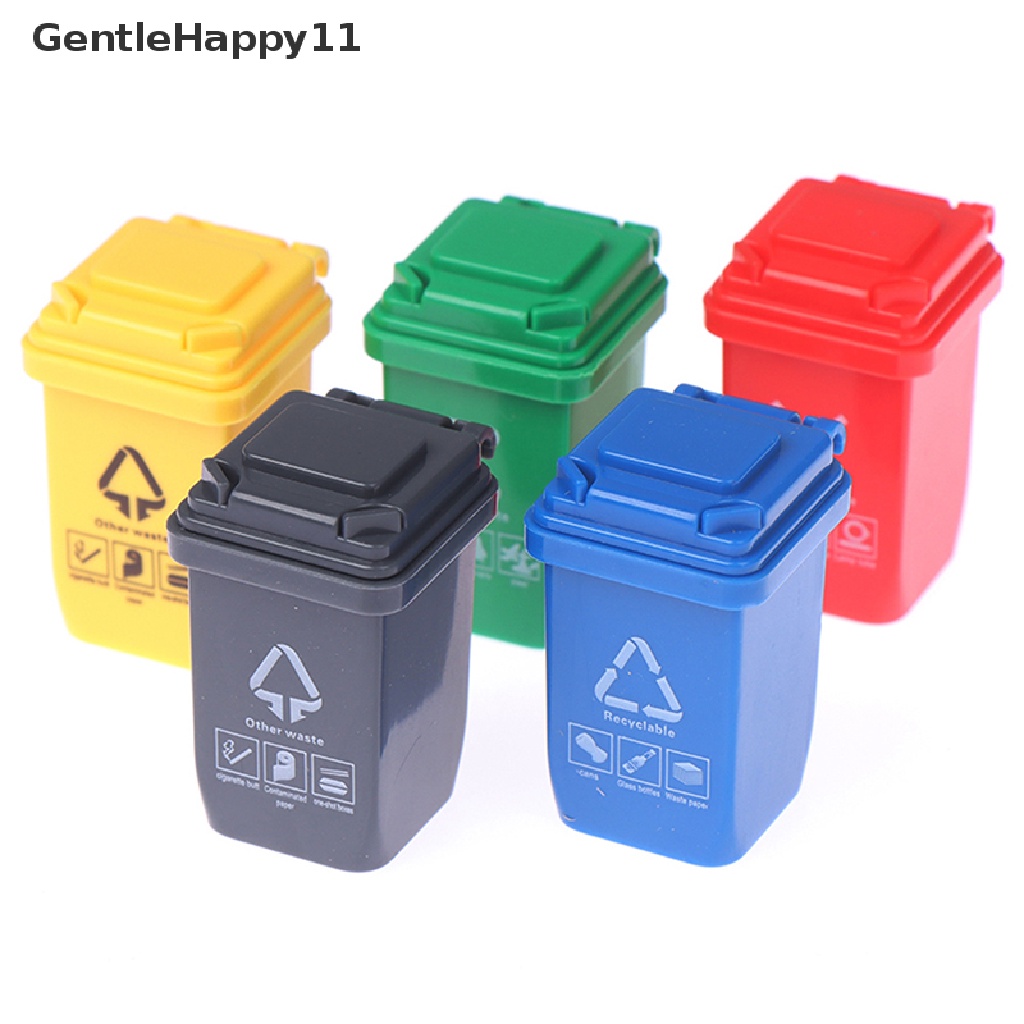 Gentlehappy 5pcs / set Mainan Miniatur Tempat Sampah Skala 1: 12 Untuk Aksesoris Rumah Boneka