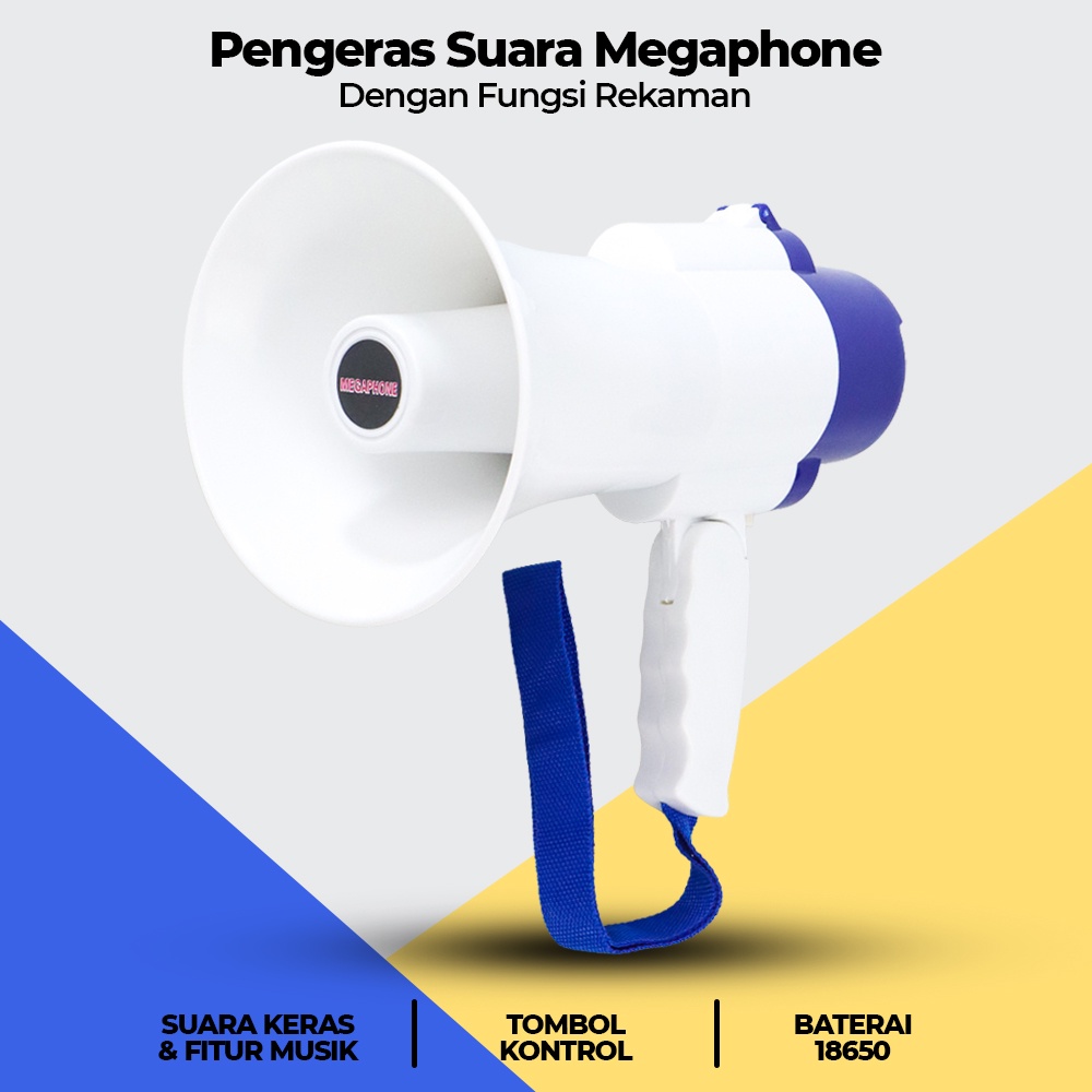 Pengeras Suara Megaphone dengan Fungsi Rekaman - ZS-518 - White