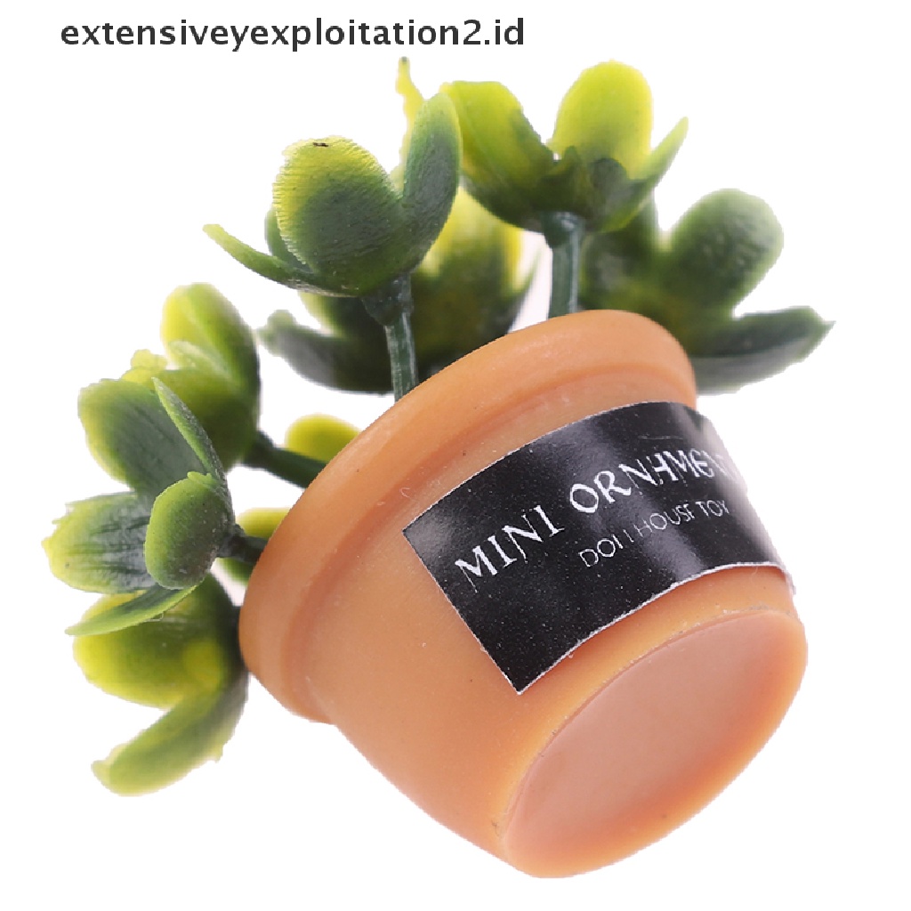4 Pcs Miniatur Pot Tanaman Hijau Untuk Rumah Boneka
