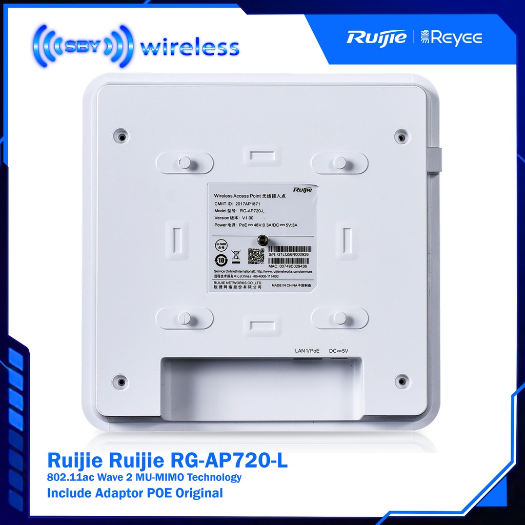 Ruijie RG-AP720 L Wireless Access Point AP 720L Include Adaptor POE Orignal RUijie