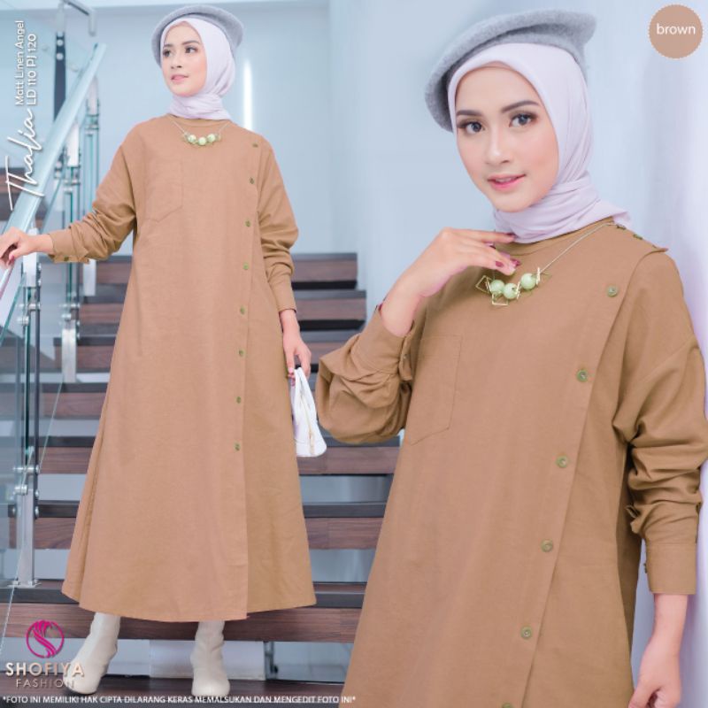 THALIA BY SHOFIYA MIDI DRESS LD 110 LINEN