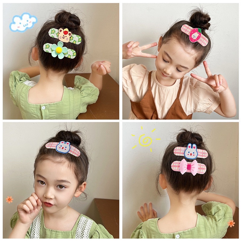 [1pc] Bandana Tempel Anak Penahan Poni Rambut Motif Bunga Pita Import bando penahan poni Velcro akse