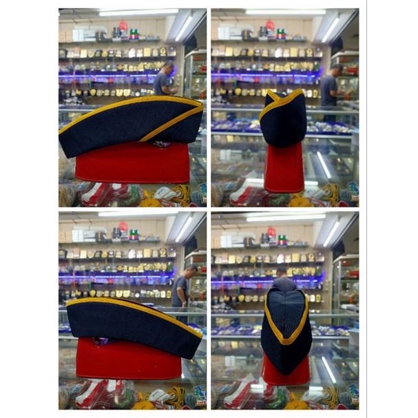 TOPI MUT PERHUBUNGAN WANITA LIST KUNING + PIN MUT PERHUBUNGAN