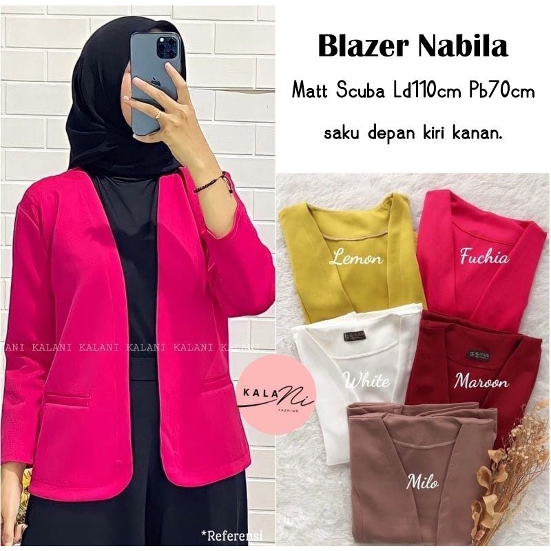 NABILA BLAZER SCUBA PREMIUM ATASAN WANITA TERBARU LD 110