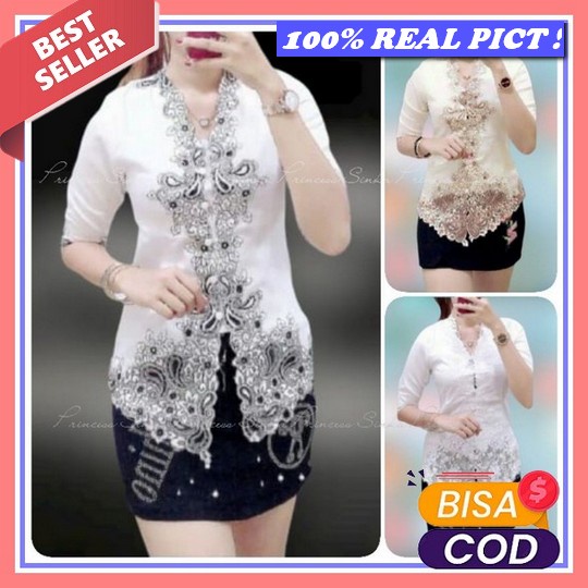 Tebaru Set Kebaya Modern Brokat Rinjani / Stelan Brukat Wisuda / Kebaya Hijab / Kebaya Couple / Gami