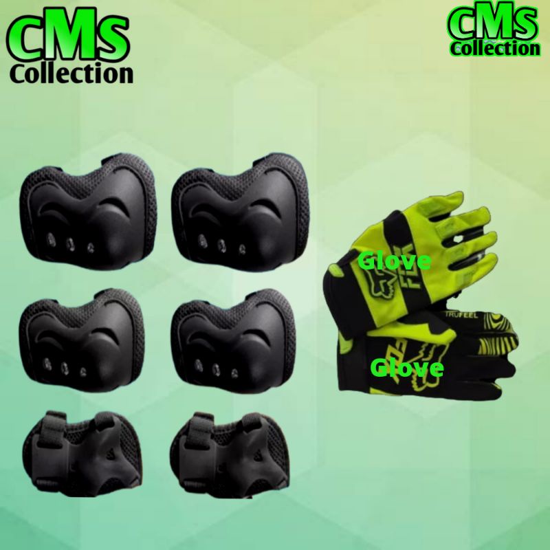 Deker dan glove motor trail anak/deker sikut lutut dan glove motocross anak / deker dan Glove motor 