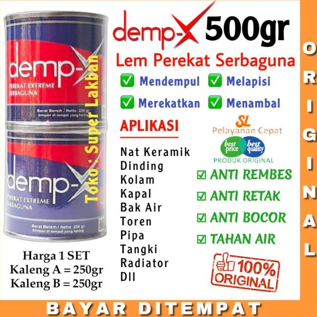 

Lem Epoxy Anti Bocor DEMP-X 500g Merekat Dalam Air Kolam Ikan - Renang - 500gram Cream