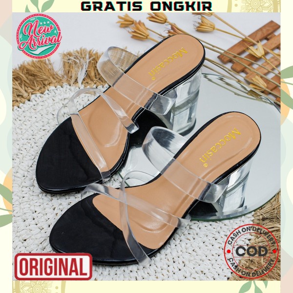 Sandal Haihils Kaca Hak Kaca Wanita High Heals Kekinian Hils Import Haihil Cewek Heels Remaja Hels K