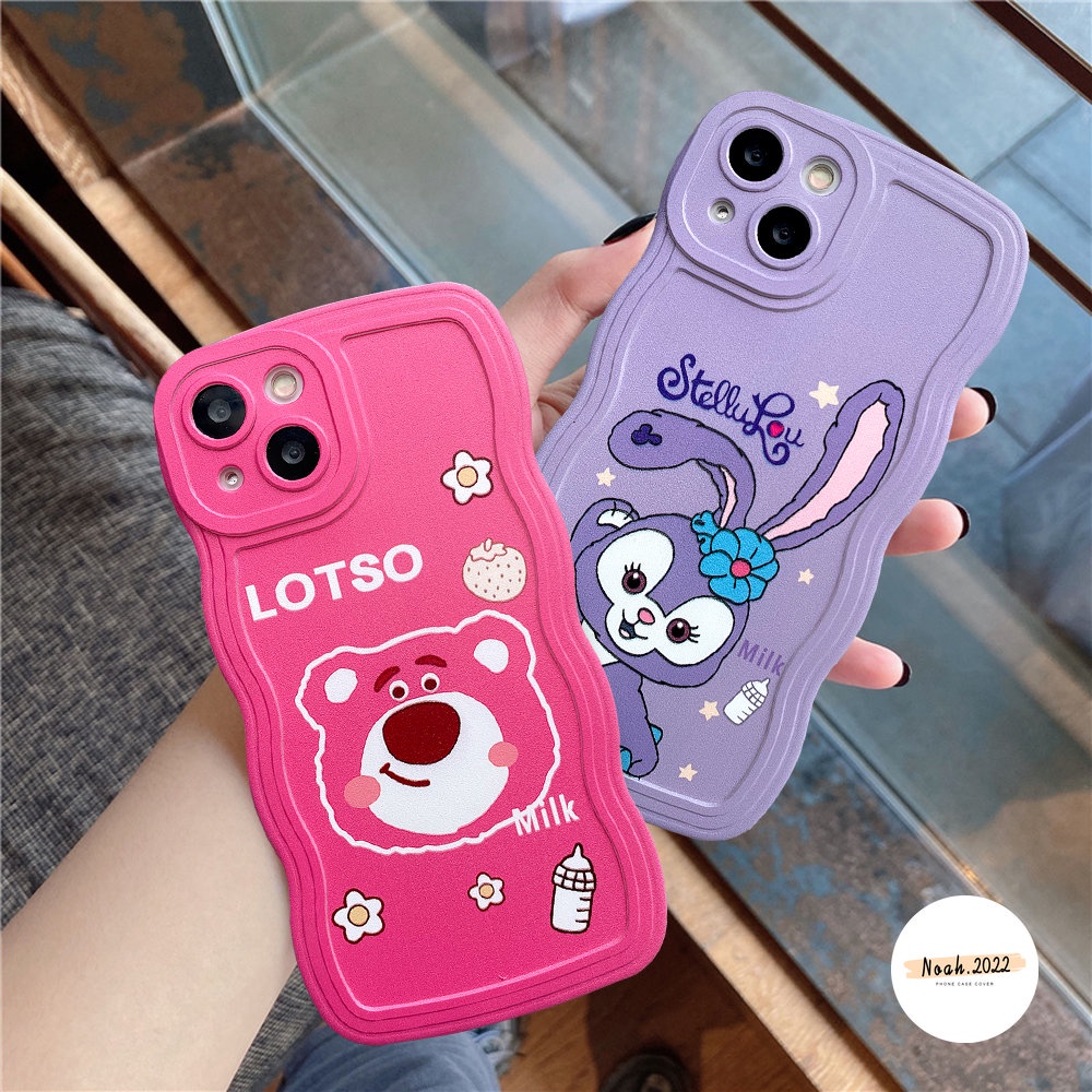 Soft Case TPU Motif Kelinci Strawberry Beruang Ungu Untuk iPhone 13 12 11 14 Plus Pro Max 6 6s 7 8 Plus X Xr Xs Max SE 2020