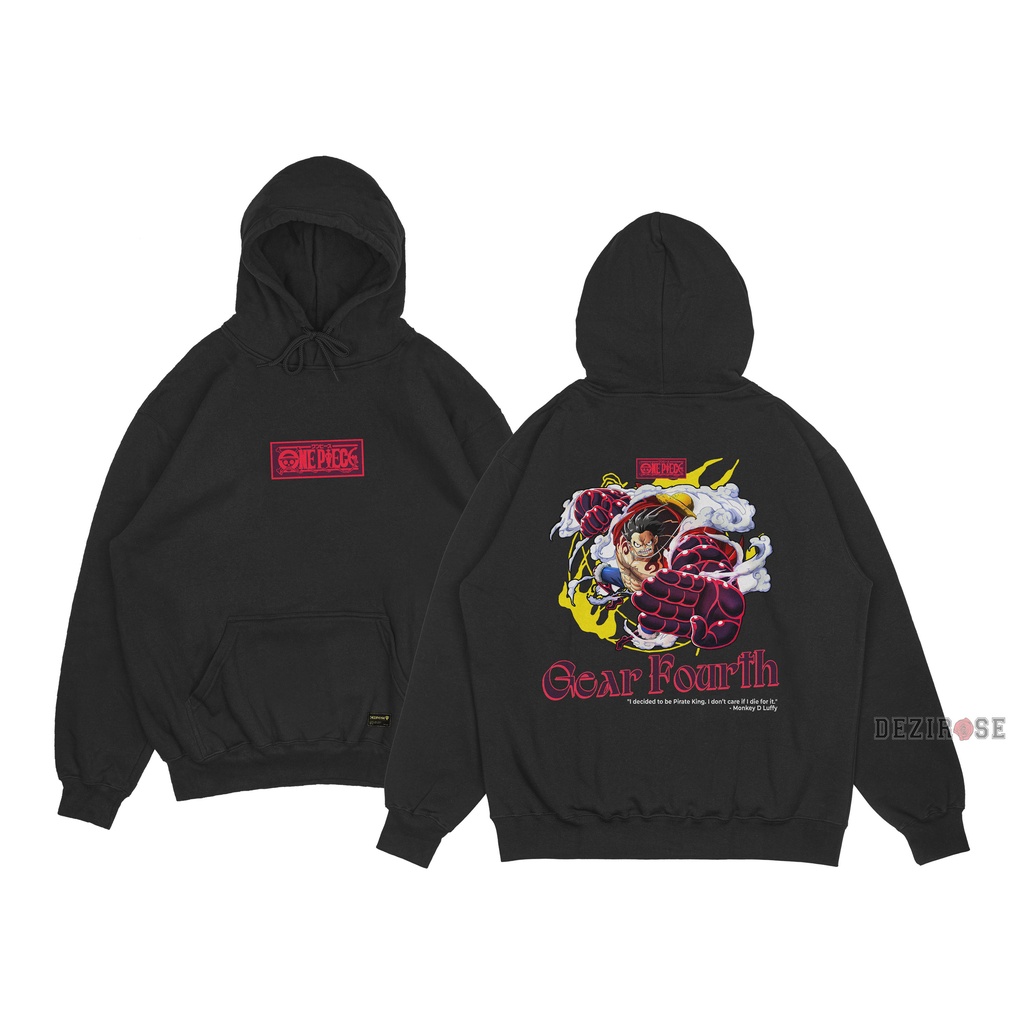 DEZIROSE Sweater Hoodie Anime One Piece Luffy Pria &amp; Wanita Distro Original Fleece Tebal Premium Size M L XL XXL