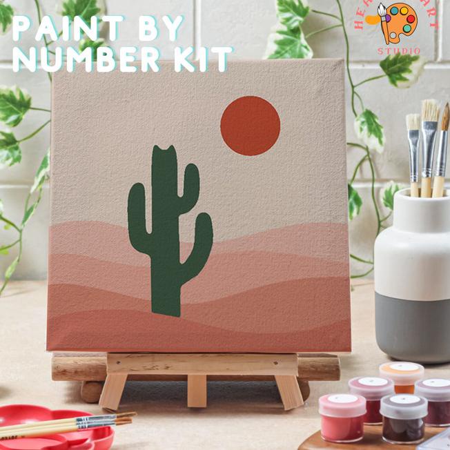 

Paint by number lukisan gurun dessert canvas 20x20 cm / painting kit - dessert02, 15x15cm
