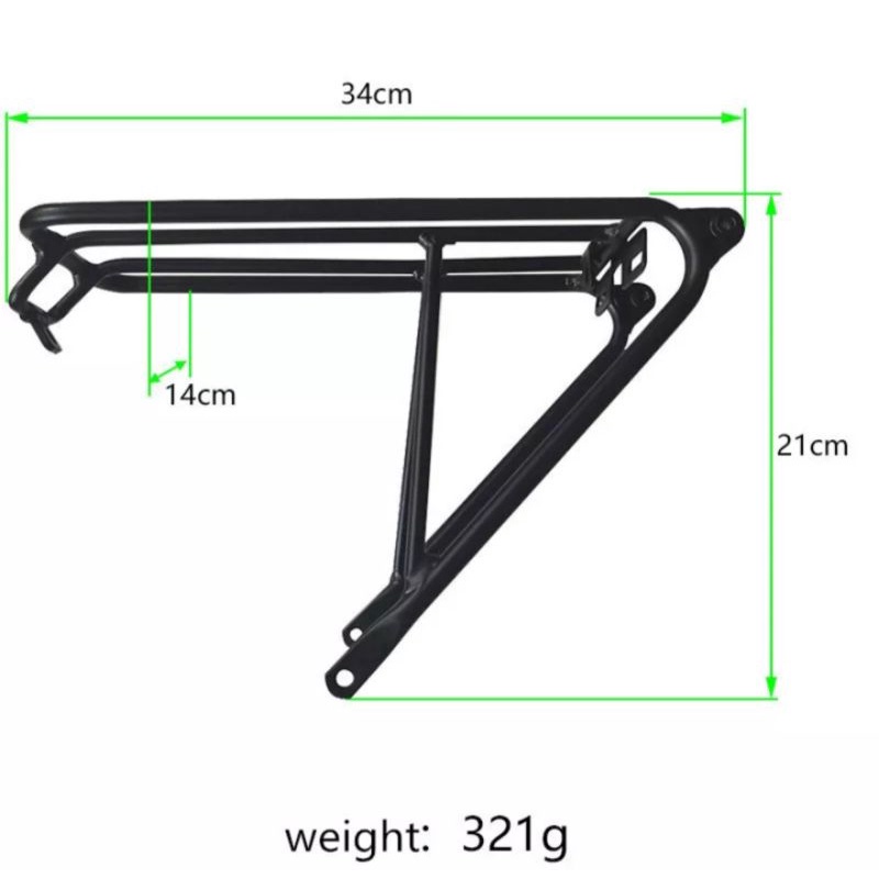 Rear Rack For Sepeda Lipat 3Sixty Brompthon