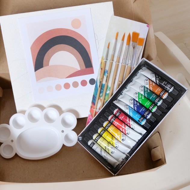 

Paket Melukis Aesthetic Paint By Number 20 x 20 painting kit Komplit - Paket 3