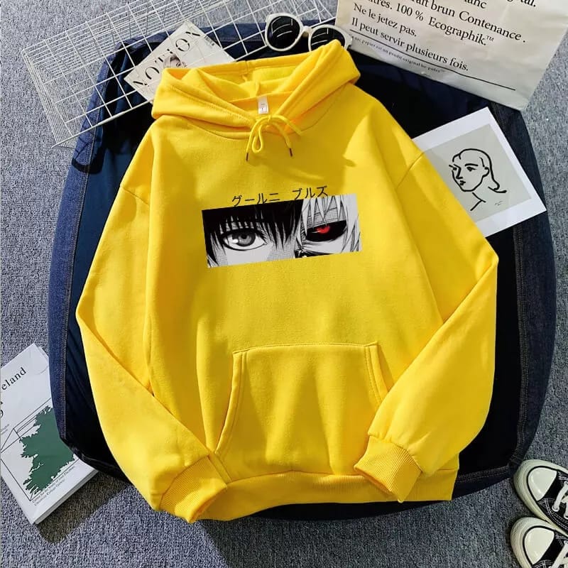 Parisdivarious Sweater Hoodie Jemper Mata Anime Merah Bahan Fleece Size S - XXL (Pria &amp; Wanita)