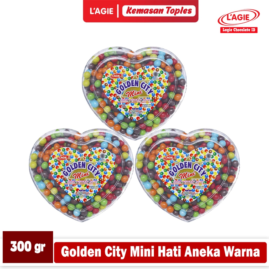 

LAGIE GOLDEN CITY MINI HATI ANEKA WARNA 300GRAM 3 TOPLES