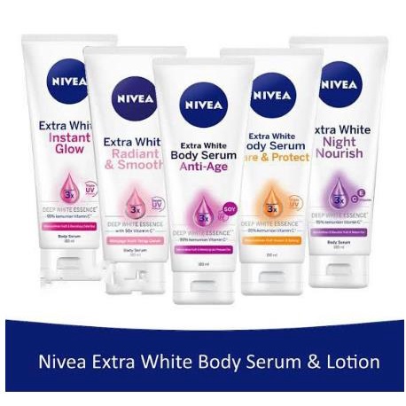 * NCC * Nivea Body Serum Extra White Care &amp; Protect Hijab Cooling Triple UV Protection Super 10 Vitamin