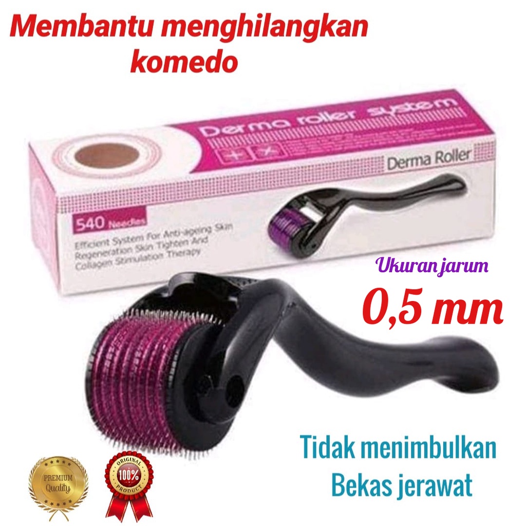 Dermaroller Alat Terapi Wajah Dermapen Micro Neddle 0,5 mm Penghilang Bekas Jerawat Bopeng Ampuh COD