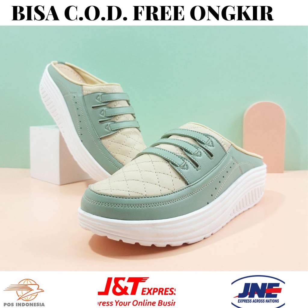 Sepatu Wedges Wanita Original One Love Sandal Spatu Hak Tinggi 4cm Anti Slip